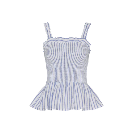 Smock top / White Blue